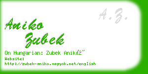 aniko zubek business card